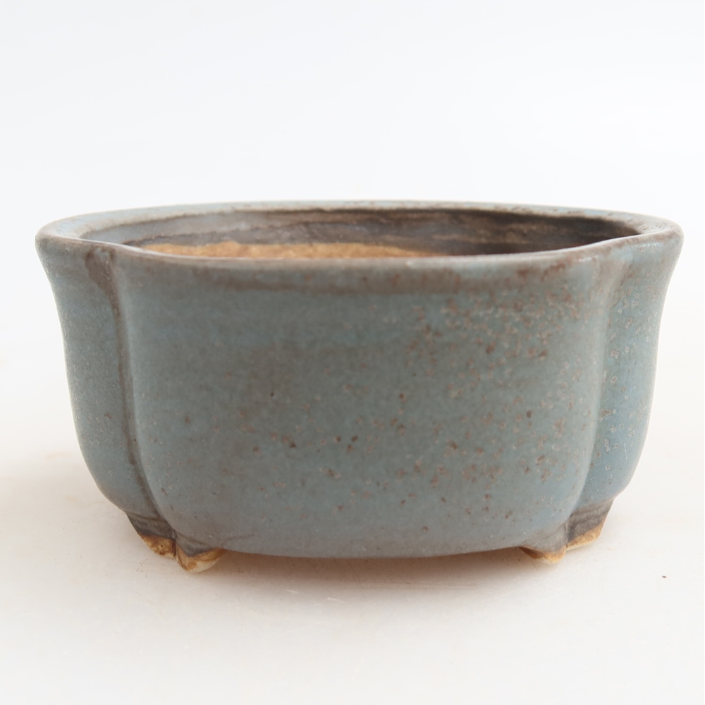 Ceramiczna miseczka do bonsai 8 x 7,5 x 3,5 cm, kolor niebieski