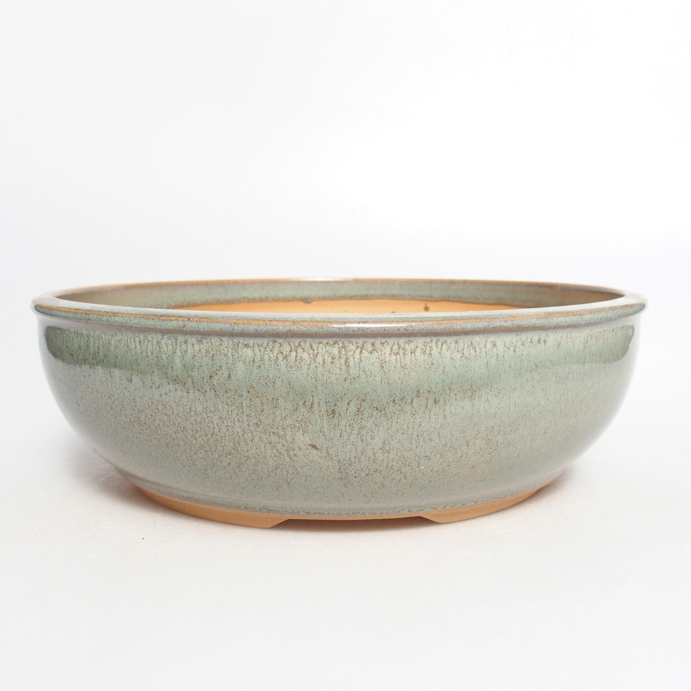 Ceramiczna miska do bonsai 22,5 x 22,5 x 7 cm, zielona