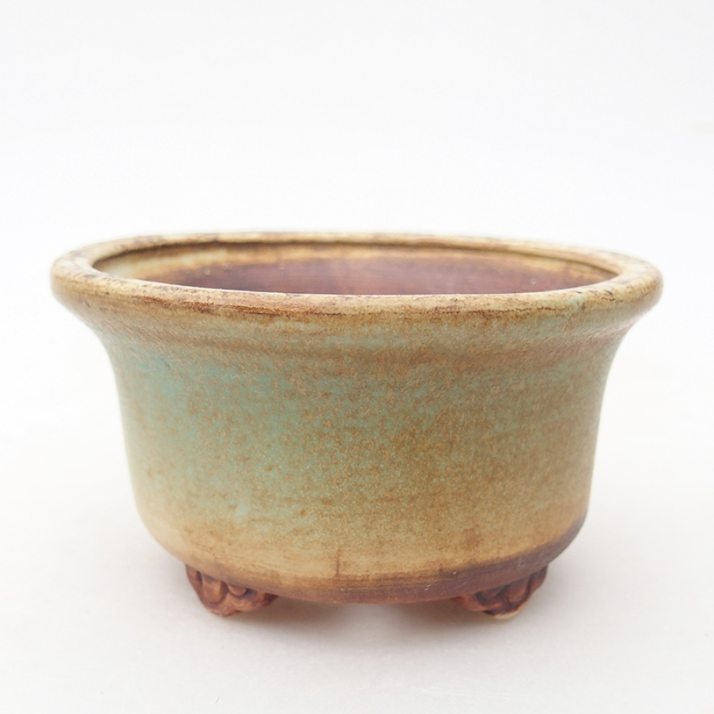 Ceramiczna miska do bonsai 9 x 9 x 3,5 cm, kolor zielony