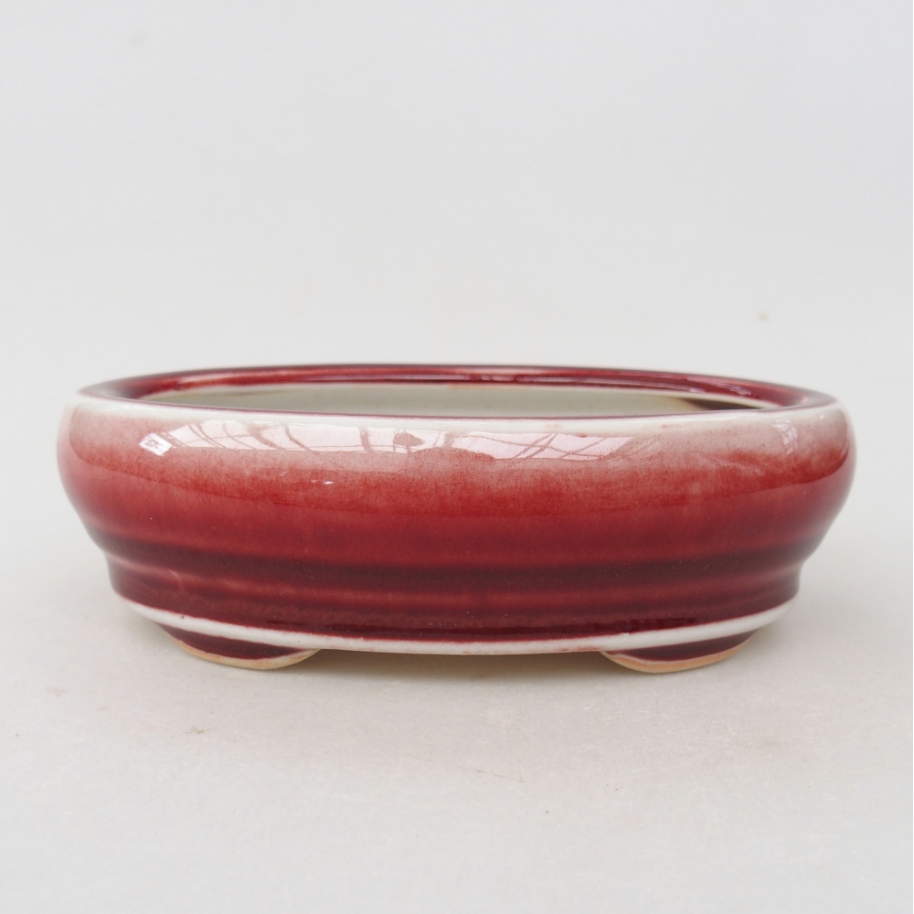 Ceramiczna miska do bonsai 13 x 8,5 x 4 cm, kolor czerwony