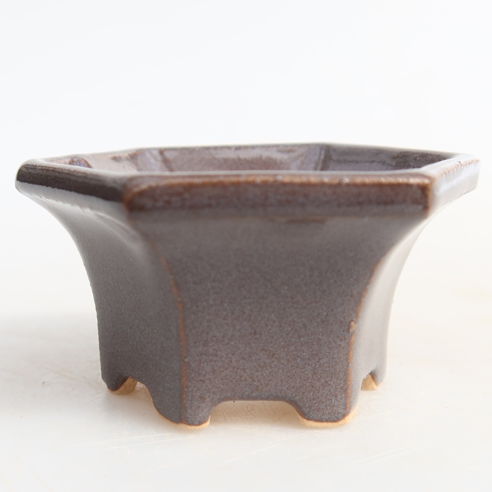 Ceramiczna miseczka do bonsai, 5,5 x 5 x 3 cm, kolor szary