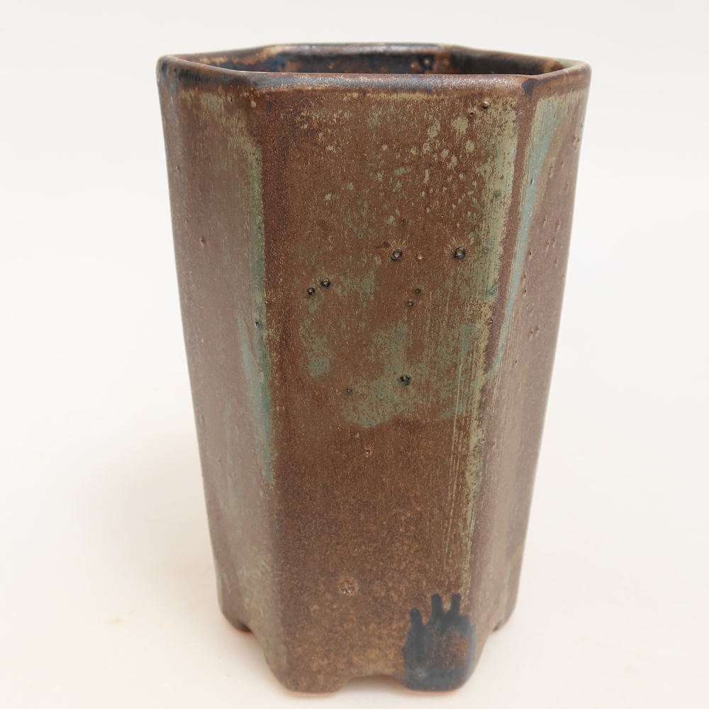 Ceramiczna miska do bonsai 9,5 x 8,5 x 14 cm, kolor brązowy