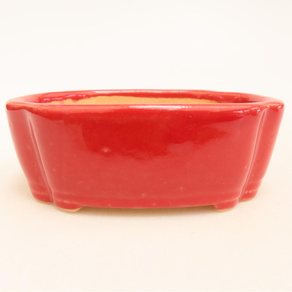 Ceramiczna miseczka do bonsai 10,5 x 8 x 4 cm, kolor czerwony