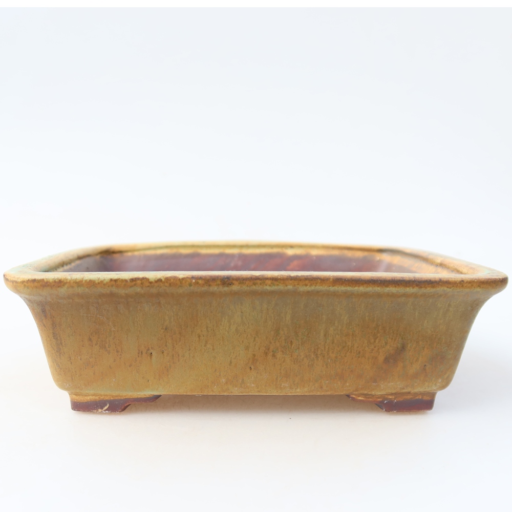 Ceramiczna doniczka do bonsai 17,5 x 14,5 x 5 cm, kolor zielony