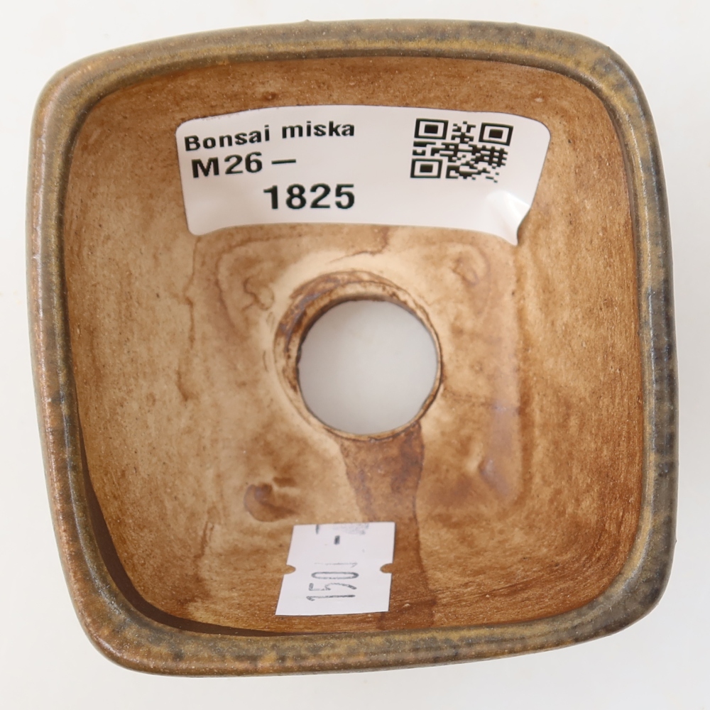 Ceramiczna miska do bonsai 6 x 6 x 4 cm, brązowa
