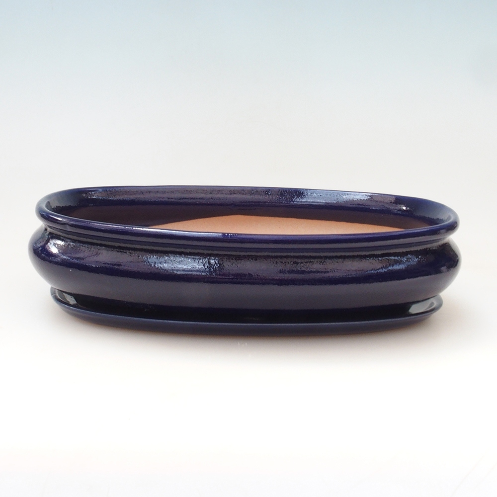 Bonsai bowl + spodek H01 - 12x9x5 cm