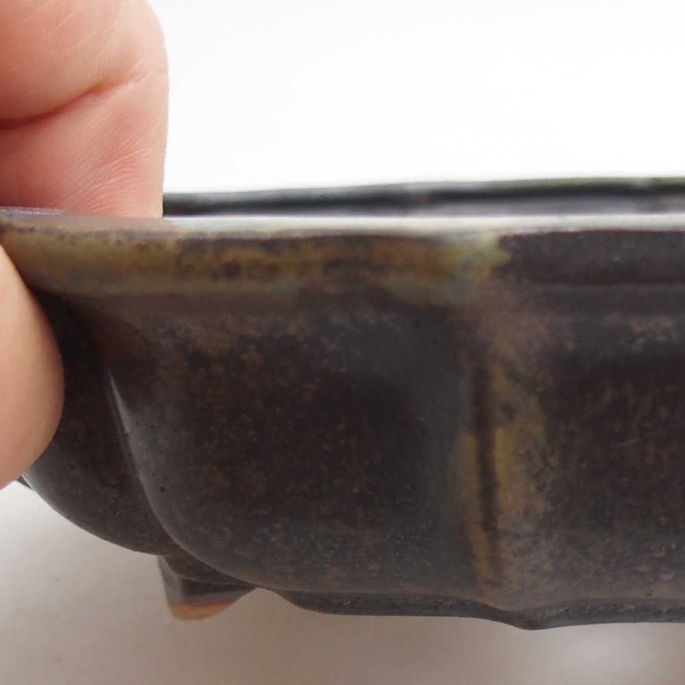 Ceramiczna miska do bonsai 18 x 18 x 4,5 cm, brązowa