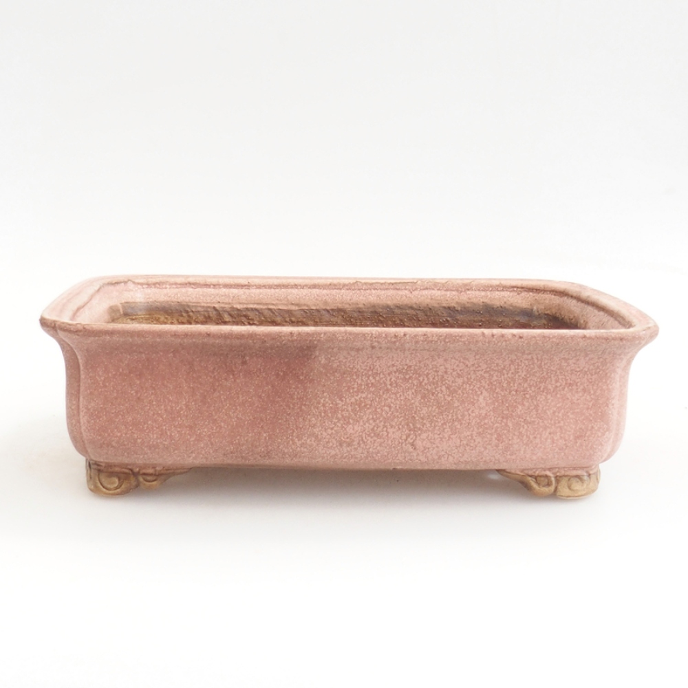 Ceramiczna miska na bonsai 24,5 x 19 x 7 cm, różowa