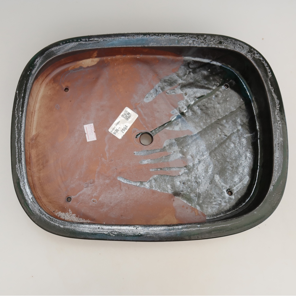 Ceramiczna miska do bonsai 32 x 24,5 x 6,5 cm, kolor zielony