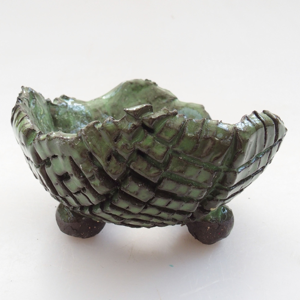 Muszla ceramiczna 6,5 x 6 x 4,5 cm, kolor zielony
