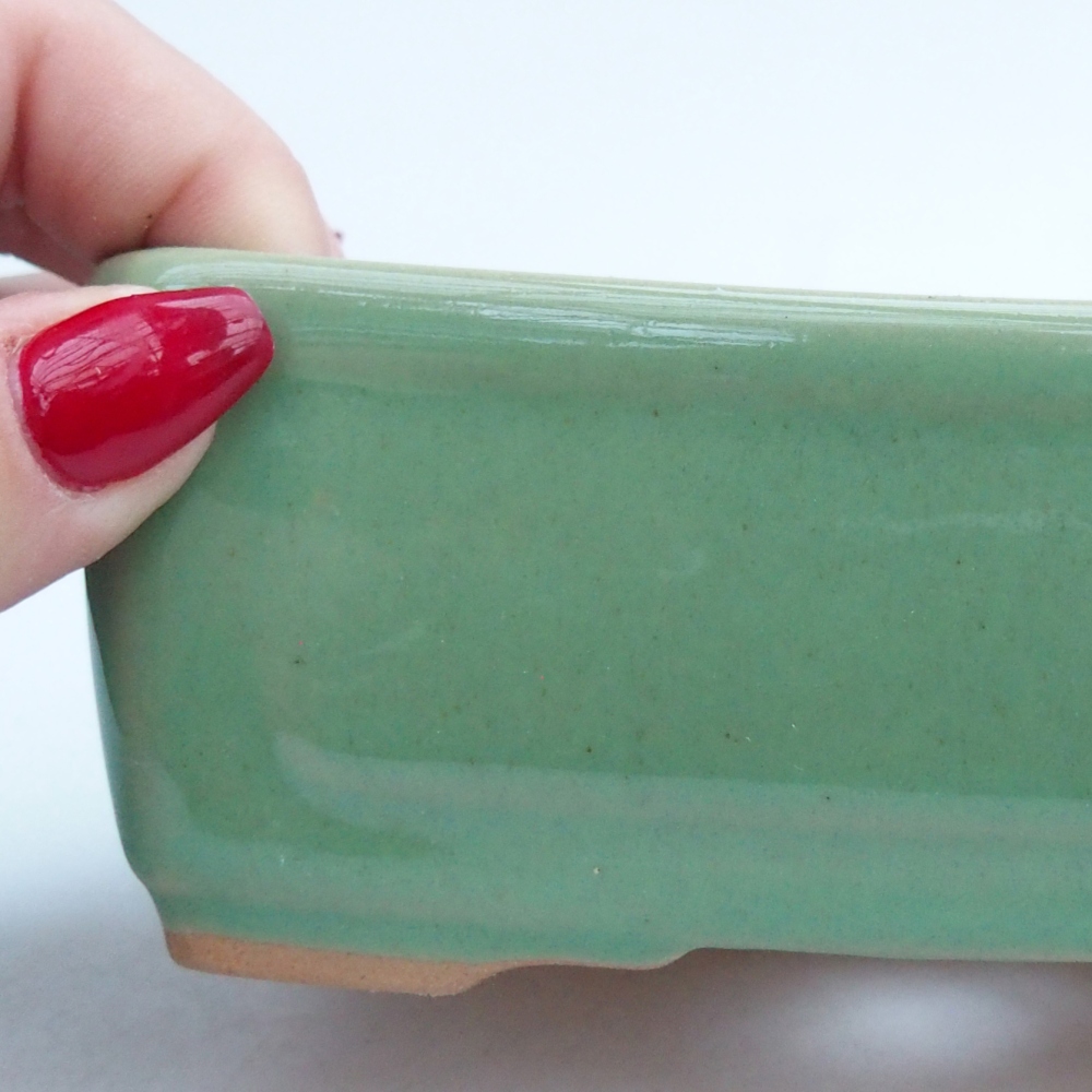 Ceramiczna miska na bonsai 13 x 10 x 5 cm, zielona