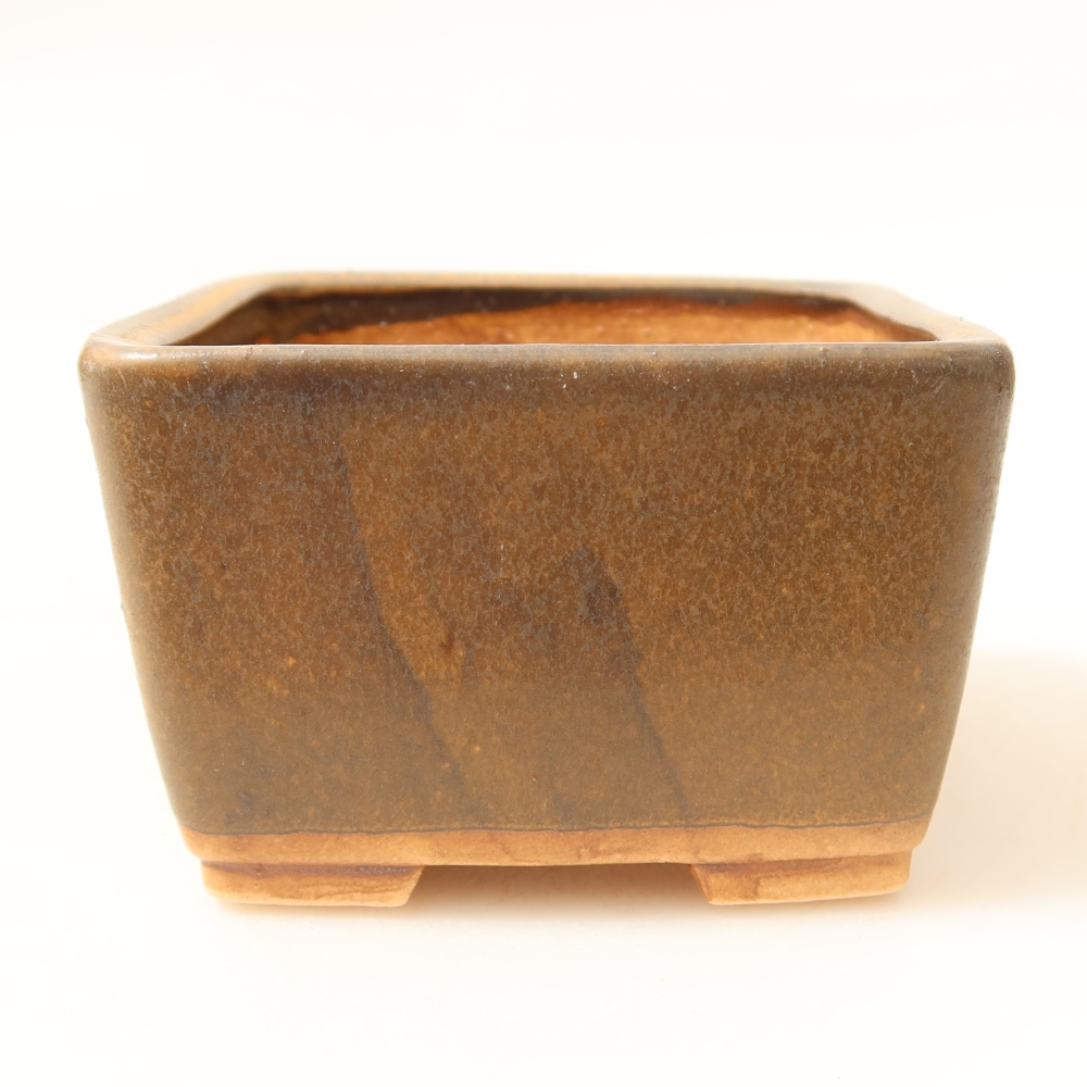 Ceramiczna miska do bonsai 8,5 x 8,5 x 5,5 cm, brązowa