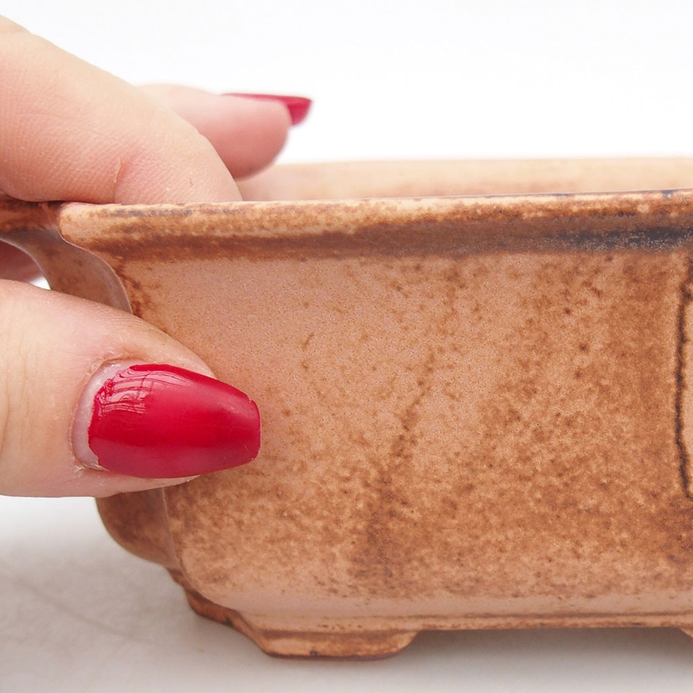 Ceramiczna miska do bonsai 12,5 x 9 x 5,5 cm, różowa