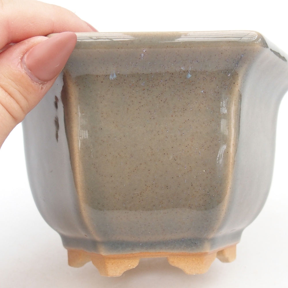 Ceramiczna miska na bonsai 13 x 11,5 x 8 cm, szara