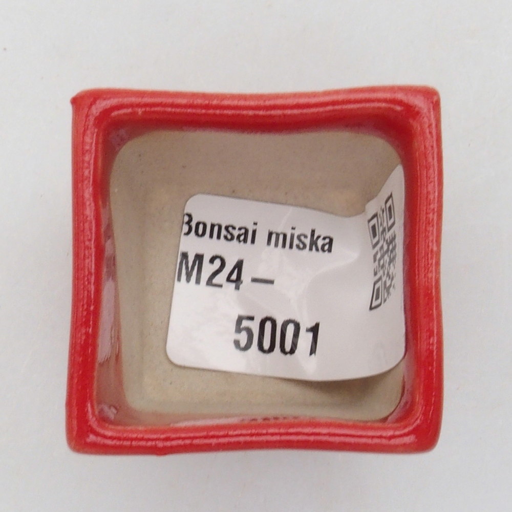 Mini miska bonsai  3,5 x 3,5 x 3 cm, kolor czerwony