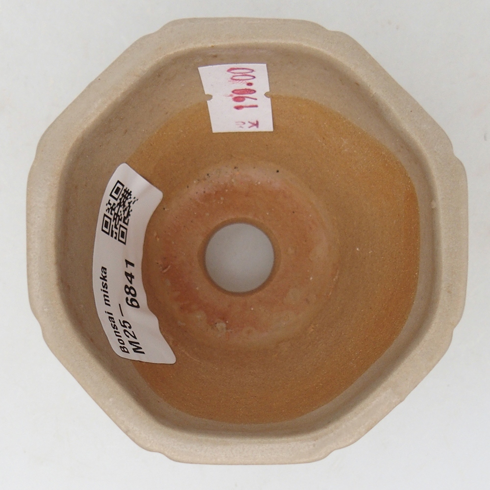 Ceramiczna miska do bonsai 7,5 x 7,5 x 6 cm, kolor beżowy