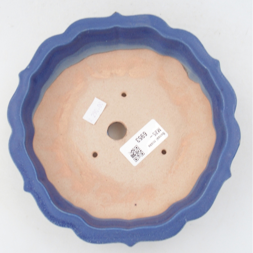 Ceramiczna miska bonsai 19 x 19 x 5 cm, kolor niebieski