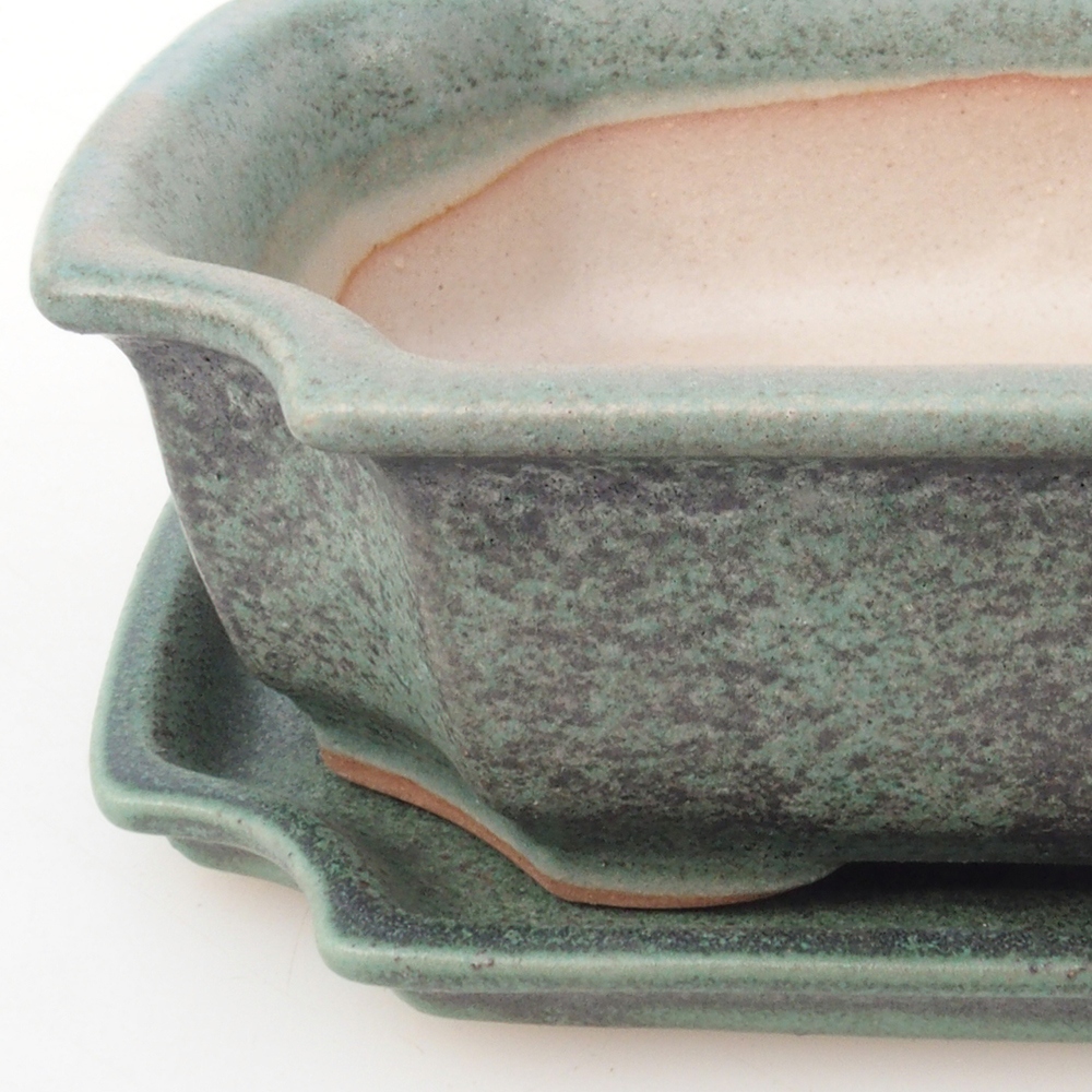 Bonsai bowl + spodek H01 - 12x9x5 cm