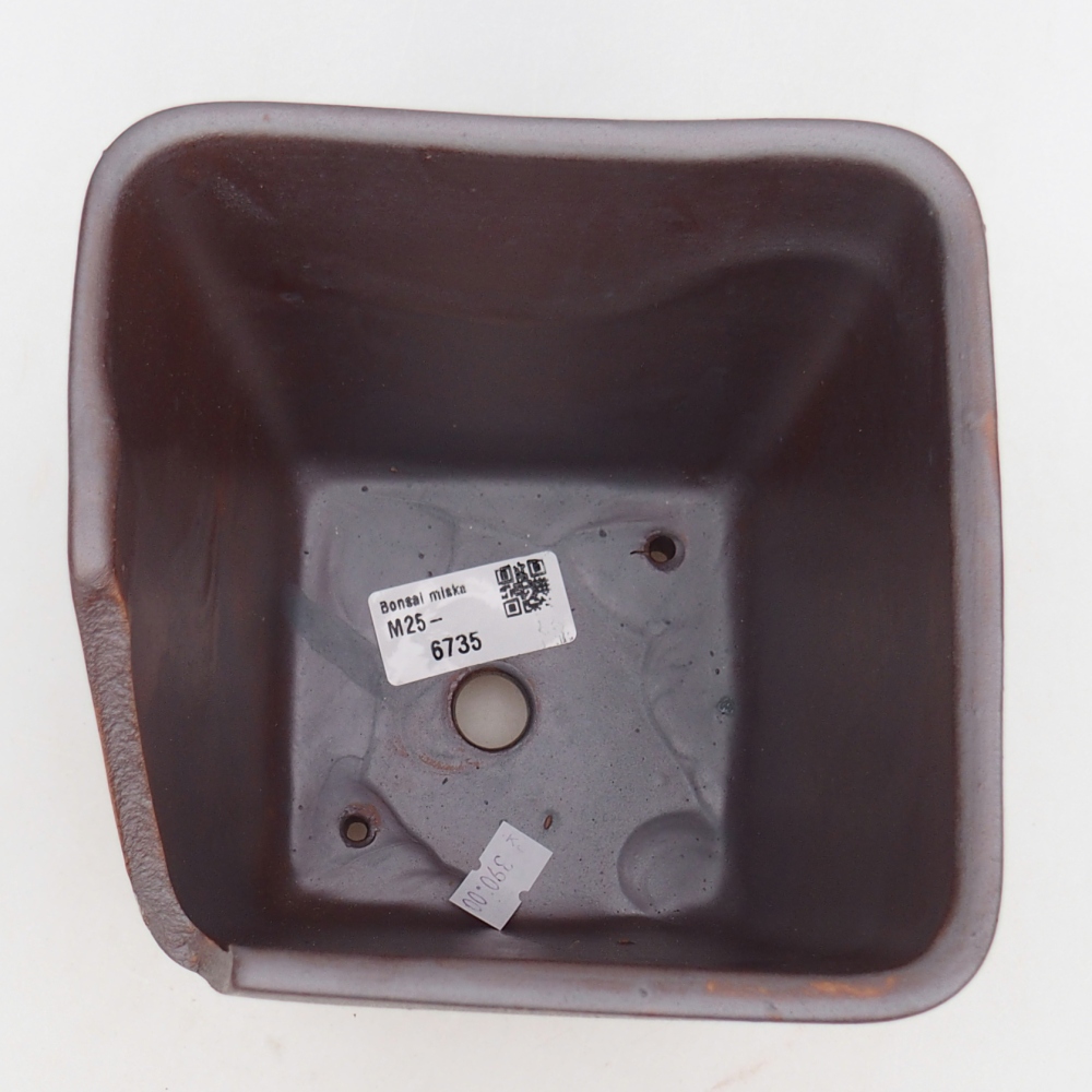 Ceramiczna miska bonsai 13,5 x 13,5 x 15 cm, kolor metaliczny