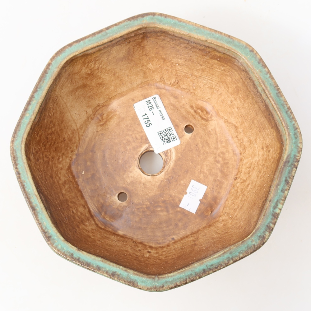 Ceramiczna miska do bonsai 17 x 16 x 6,5 cm, kolor zielony