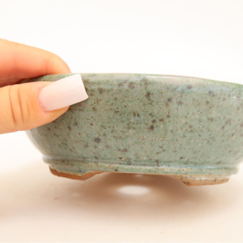 Ceramiczna miska do bonsai 15 x 15 x 5 cm, zielona