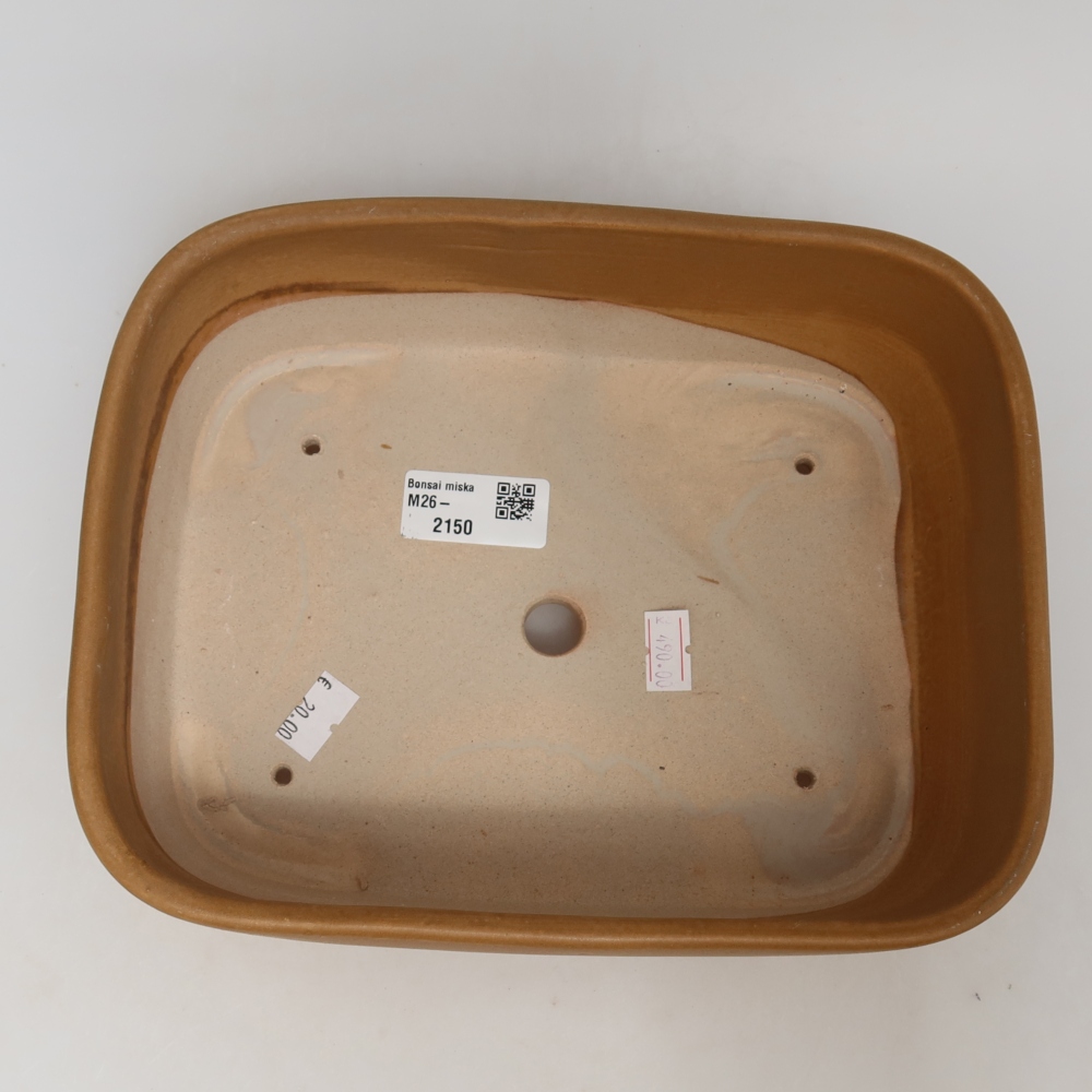 Ceramiczna miska do bonsai 23 x 17,5 x 7,5 cm, kolor brązowy