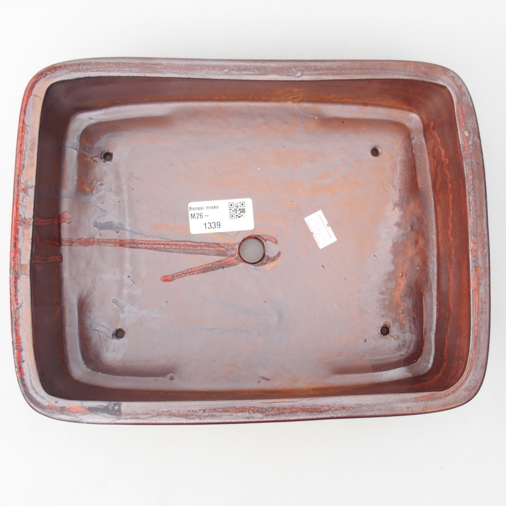 Ceramiczna miska do bonsai 26,5 x 20,5 x 6,5 cm, brązowa