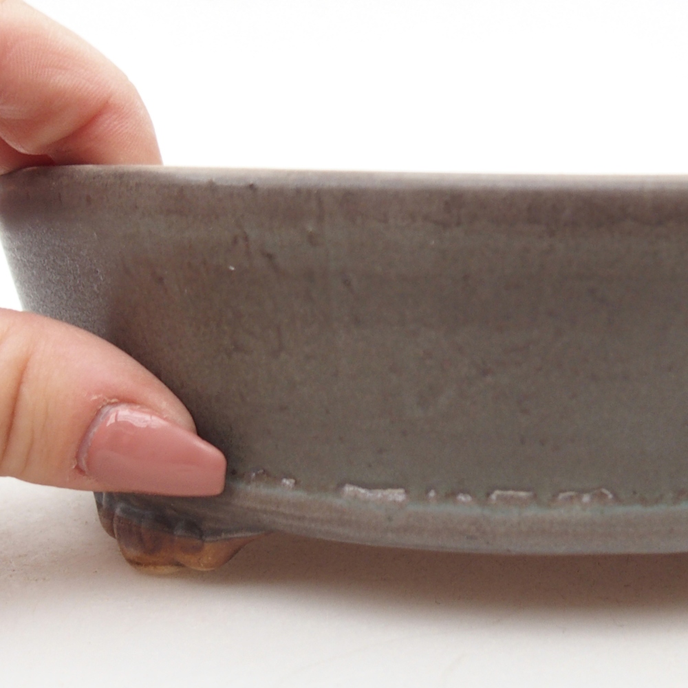 Ceramiczna miska do bonsai 17,5 x 17,5 x 5 cm, kolor niebieski