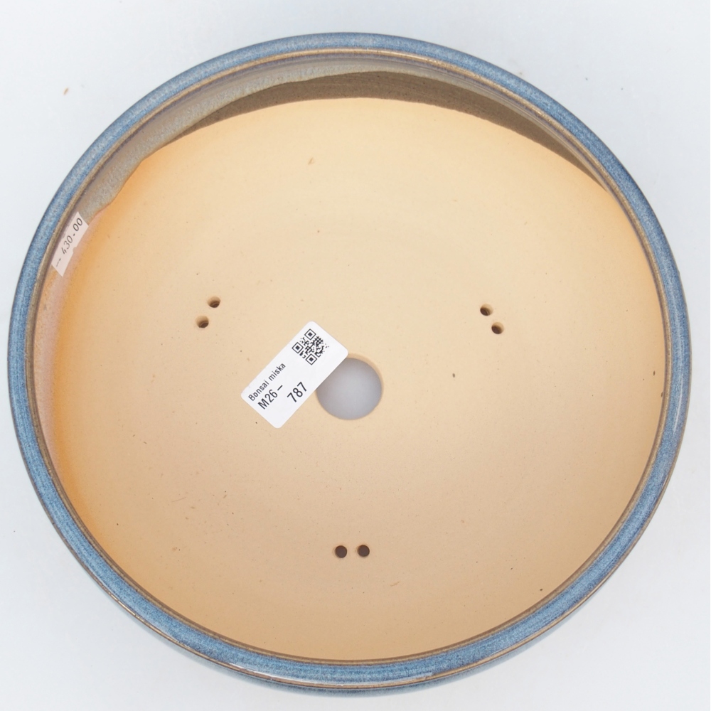 Ceramiczna miska do bonsai 22 x 22 x 7,5 cm, kolor niebieski