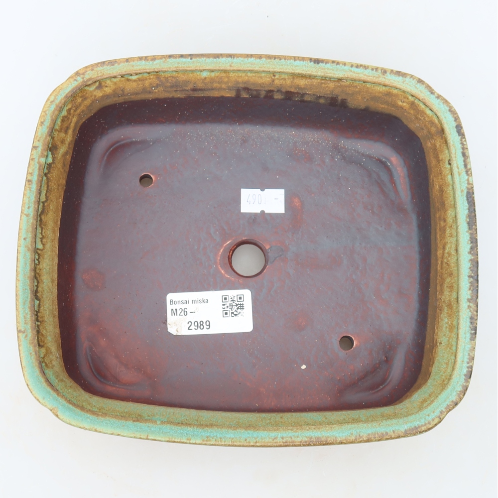 Ceramiczna miska do bonsai 20 x 17,5 x 6 cm, kolor zielony