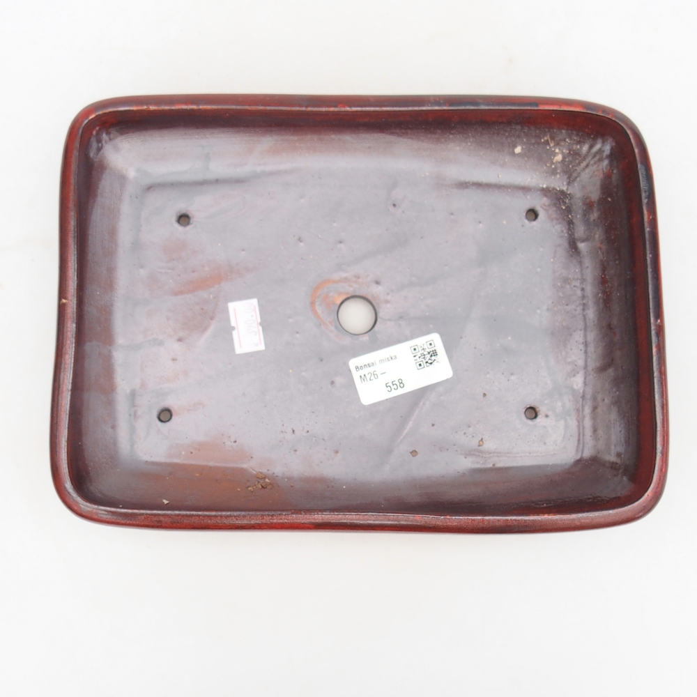 Ceramiczna miska do bonsai 24 x 17,5 x 4 cm, kolor czerwony