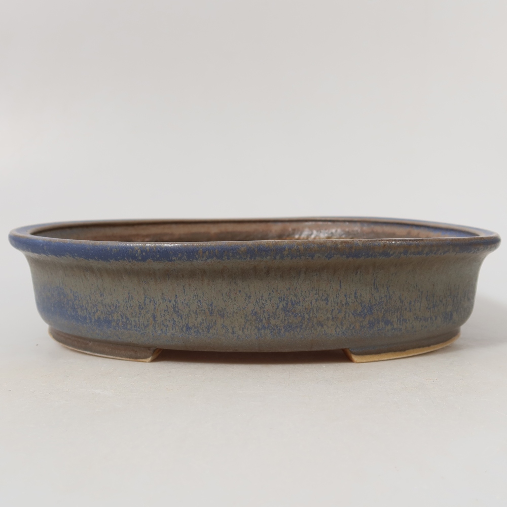 Ceramiczna miska na bonsai 24 x 21 x 5 cm, kolor niebieski