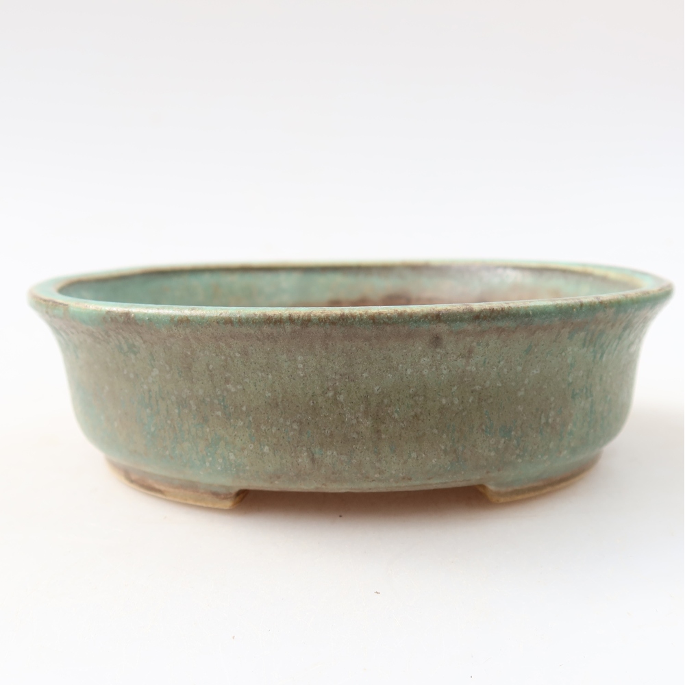 Ceramiczna miska do bonsai 12,5 x 11,5 x 3,5 cm, kolor zielony