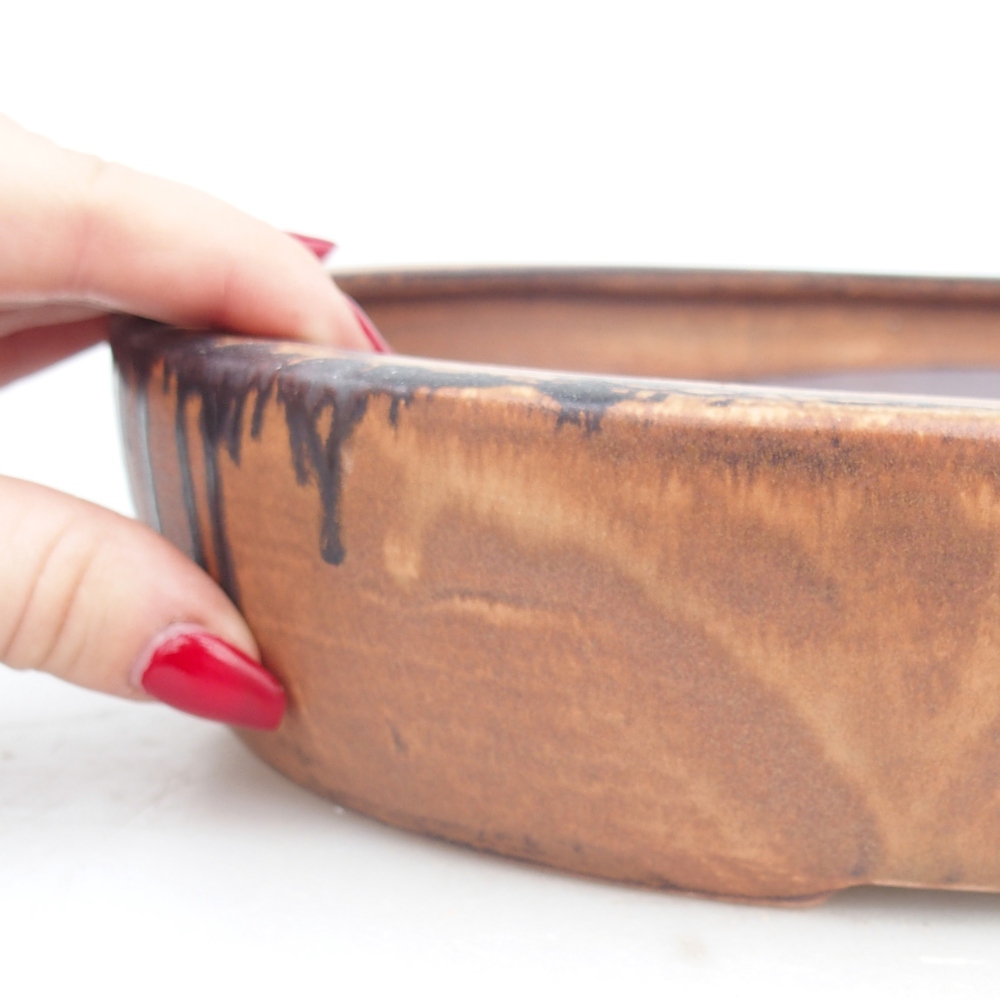 Ceramiczna miska na bonsai 27 x 21 x 5 cm, różowa