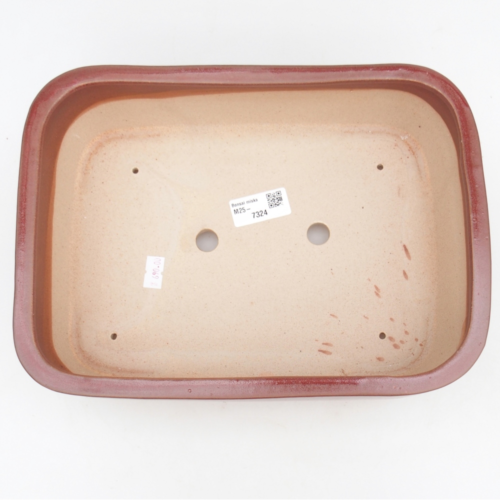 Ceramiczna miska na bonsai 28 x 20,5 x 7,5 cm, bordowa