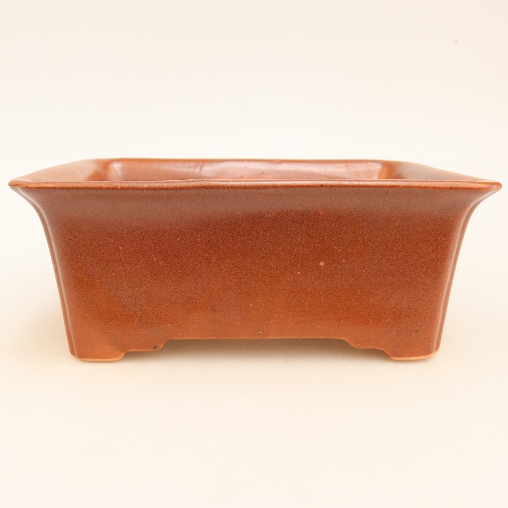 Ceramiczna miska do bonsai 18 x 14 x 7 cm, kolor bordowy