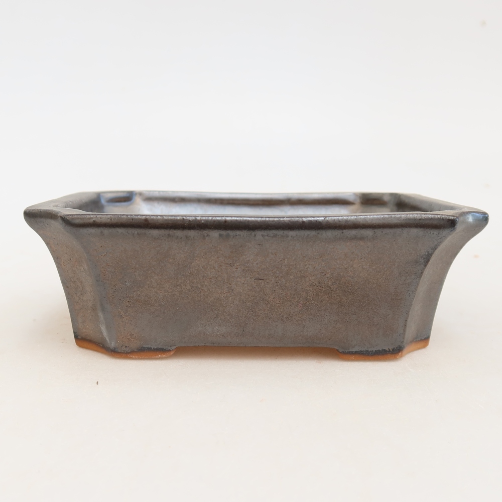 Ceramiczna miska do bonsai 13,5 x 11 x 4 cm, kolor metaliczny