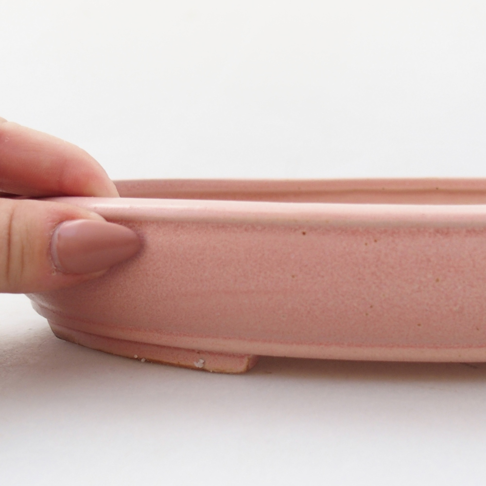 Ceramiczna miska na bonsai 24 x 19,5 x 4 cm, różowa