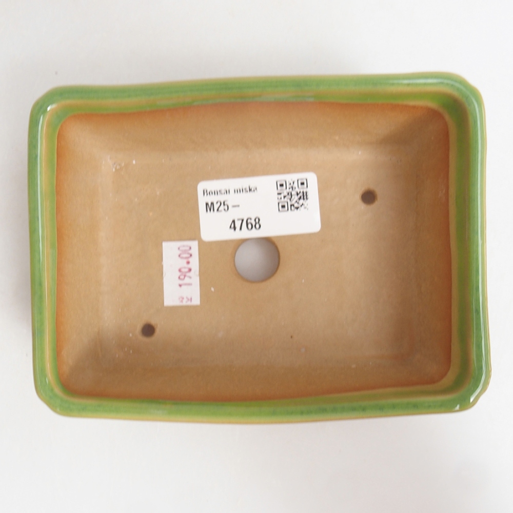 Ceramiczna miska bonsai 13 x 10 x 5 cm, kolor zielony