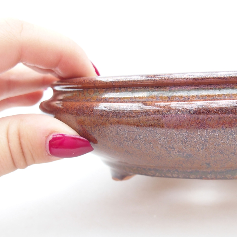 Ceramiczna miska bonsai 15 x 15 x 4,5 cm, kolor brązowy