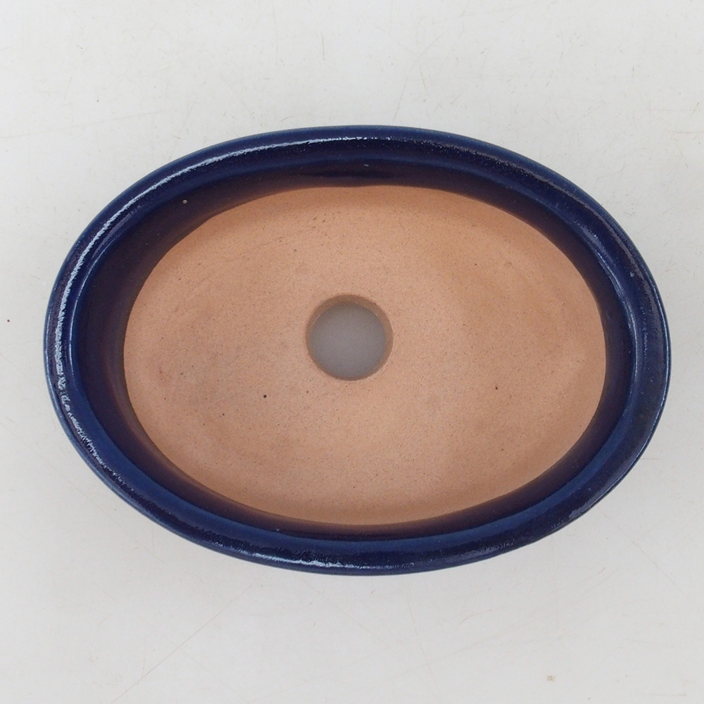 Bonsai bowl H04 - 10,5 x 7,5 x 3 cm. - niebieski