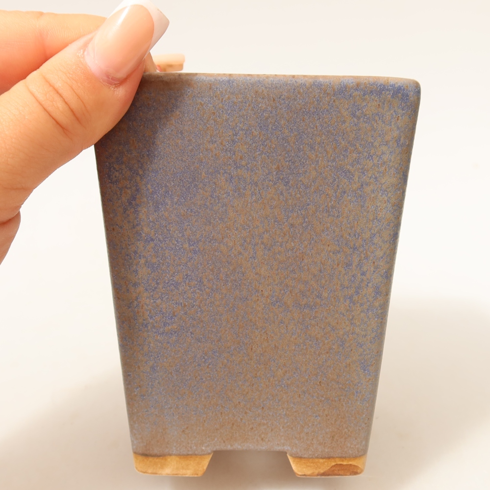 Ceramiczna miska do bonsai 8,5 x 8,5 x 10,5 cm, kolor niebieski