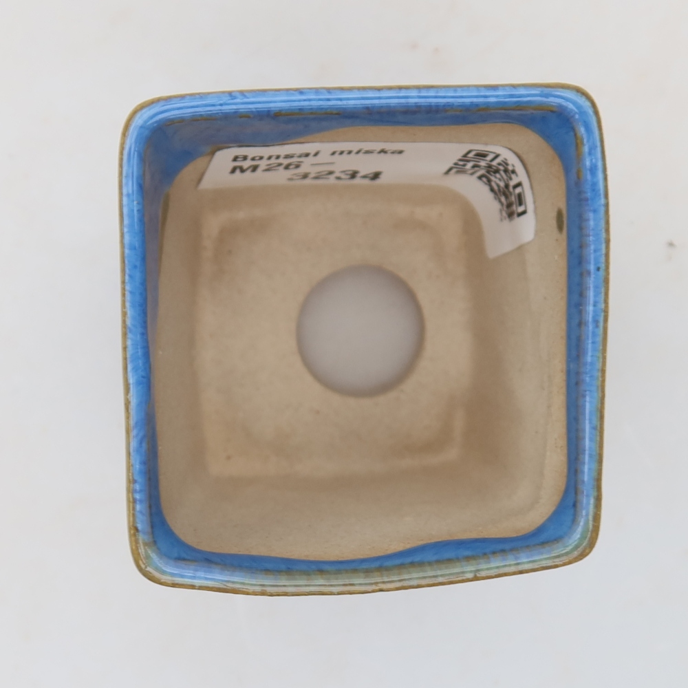 Ceramiczna miseczka do bonsai 4,5 x 4,5 x 5 cm, kolor niebieski