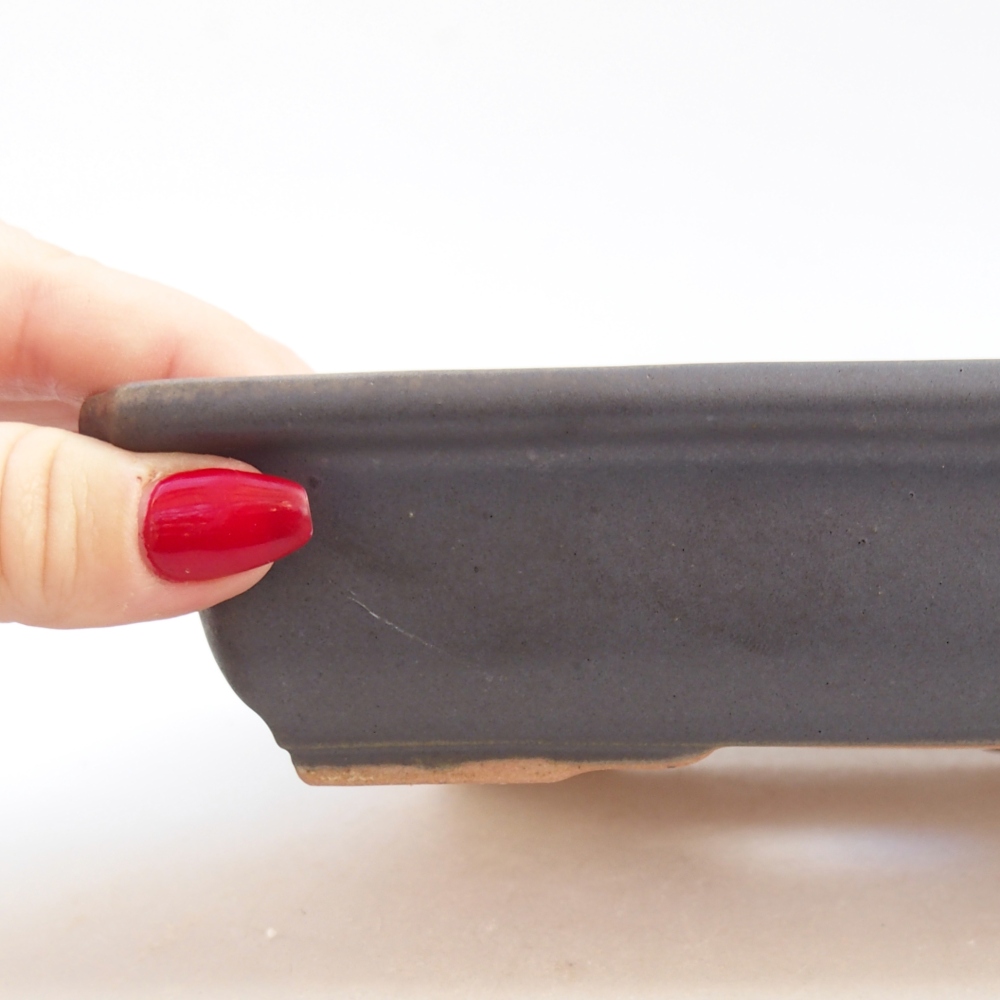 Ceramiczna miska do bonsai 18 x 13,5 x 4 cm, kolor metaliczny