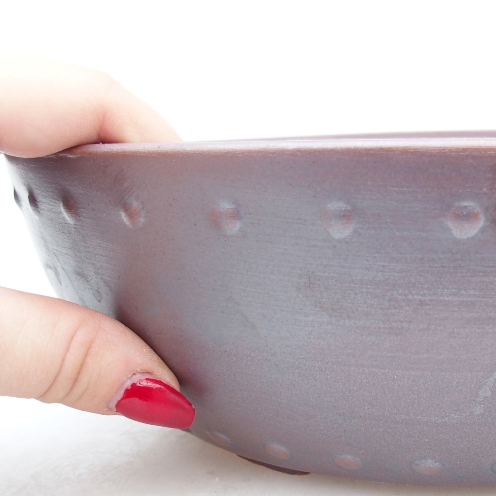 Ceramiczna miska na bonsai 24,5 x 24,5 x 7,5 cm, kolor metaliczny