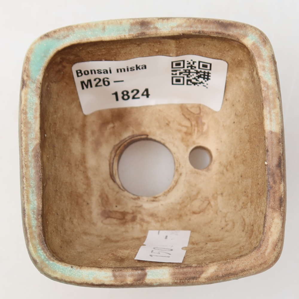 Ceramiczna miska do bonsai 6 x 6 x 4 cm, zielona