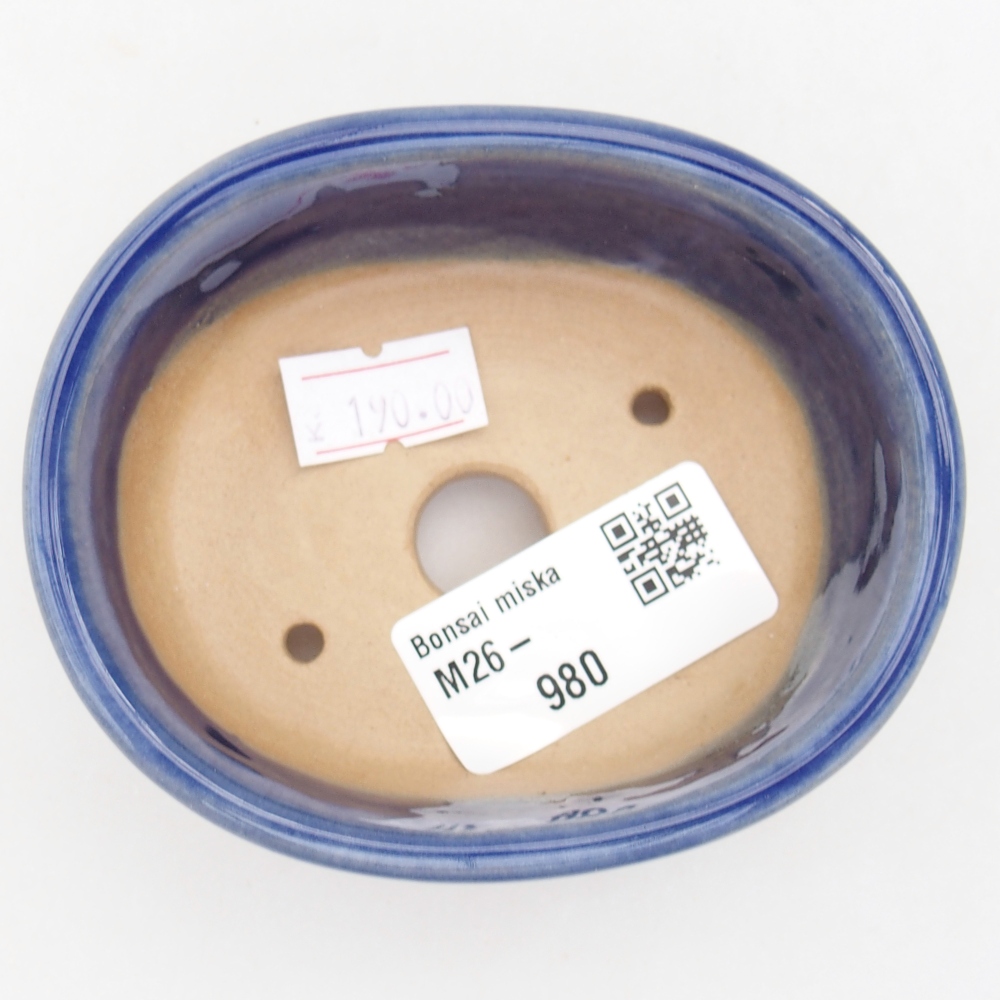 Ceramiczna miska na bonsai 9 x 7,5 x 3,5 cm, kolor niebieski