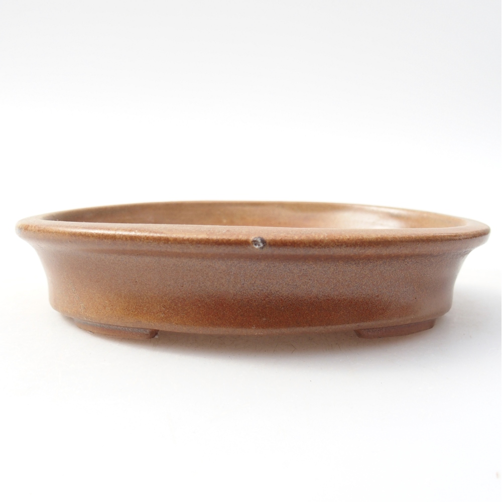 Ceramiczna miska do bonsai 13 x 10,5 x 3 cm, brązowa