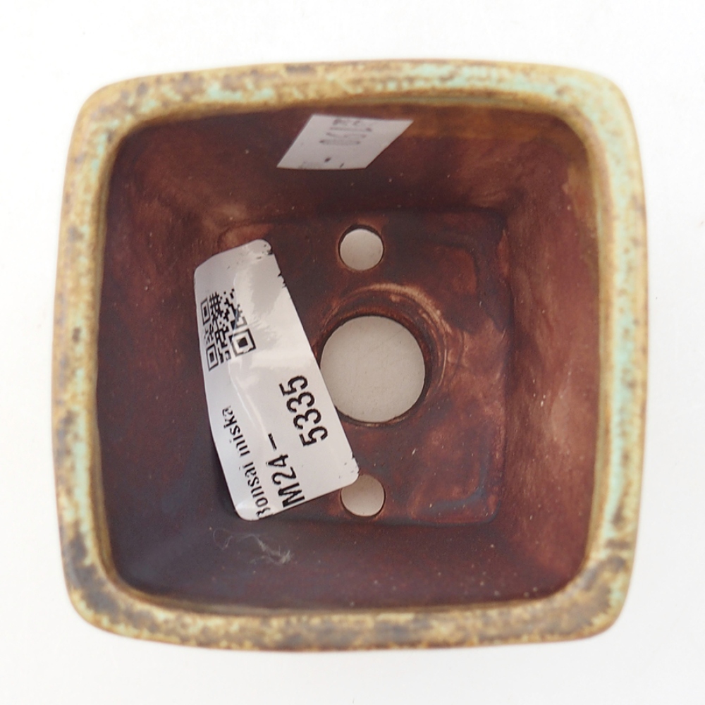 Ceramiczna miska bonsai 6,5 x 6,5 x 7 cm, kolor zielony