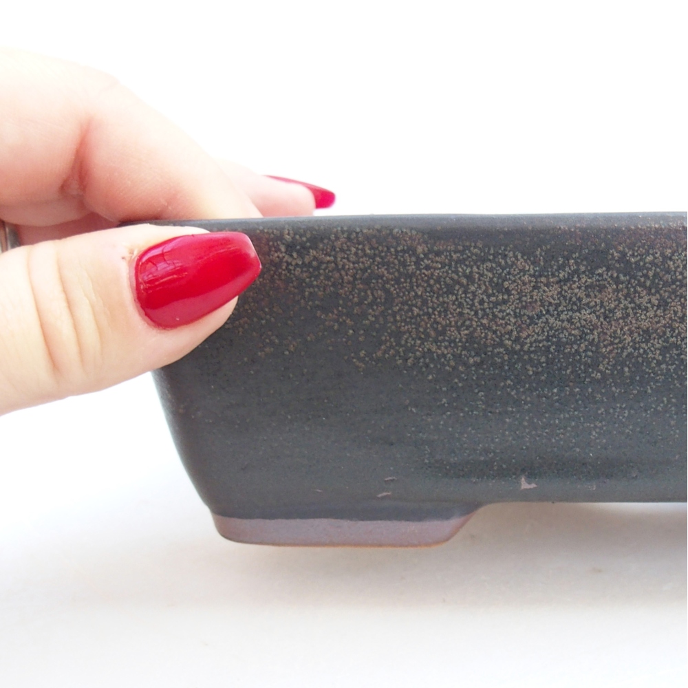 Ceramiczna miska do bonsai 18,5 x 13,5 x 3,5 cm, szara